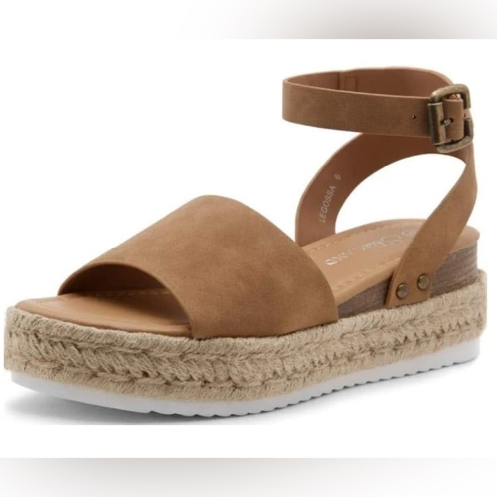 Brown Espadrille Platform Sandals